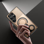 Heavy Duty Magnetic Case with Metal Ring Grip for Samsung Galaxy S25 Series
