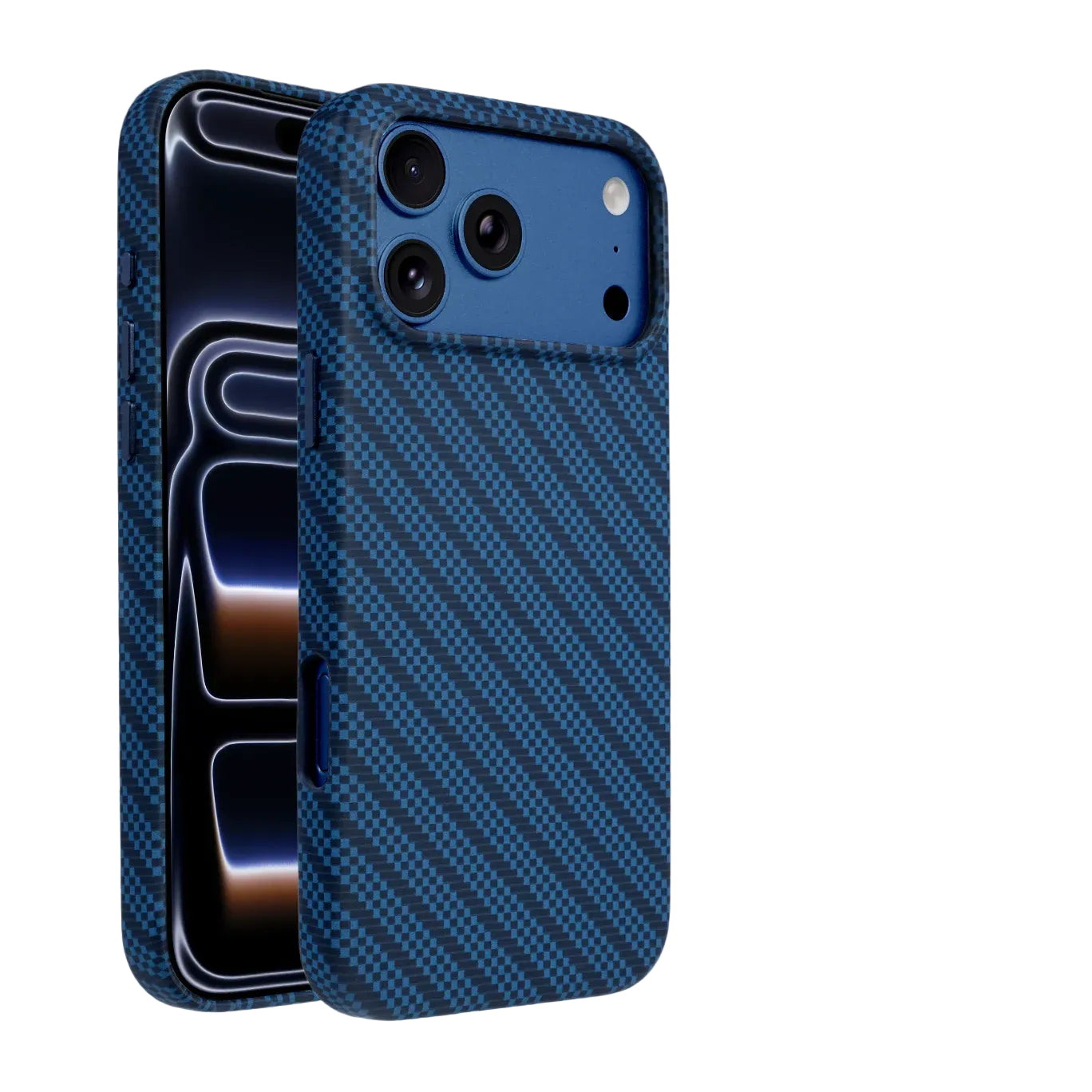 Carbon Fiber Vegan Leather MagSafe Case with Raised Lens Frame for iPhone 18 Series
