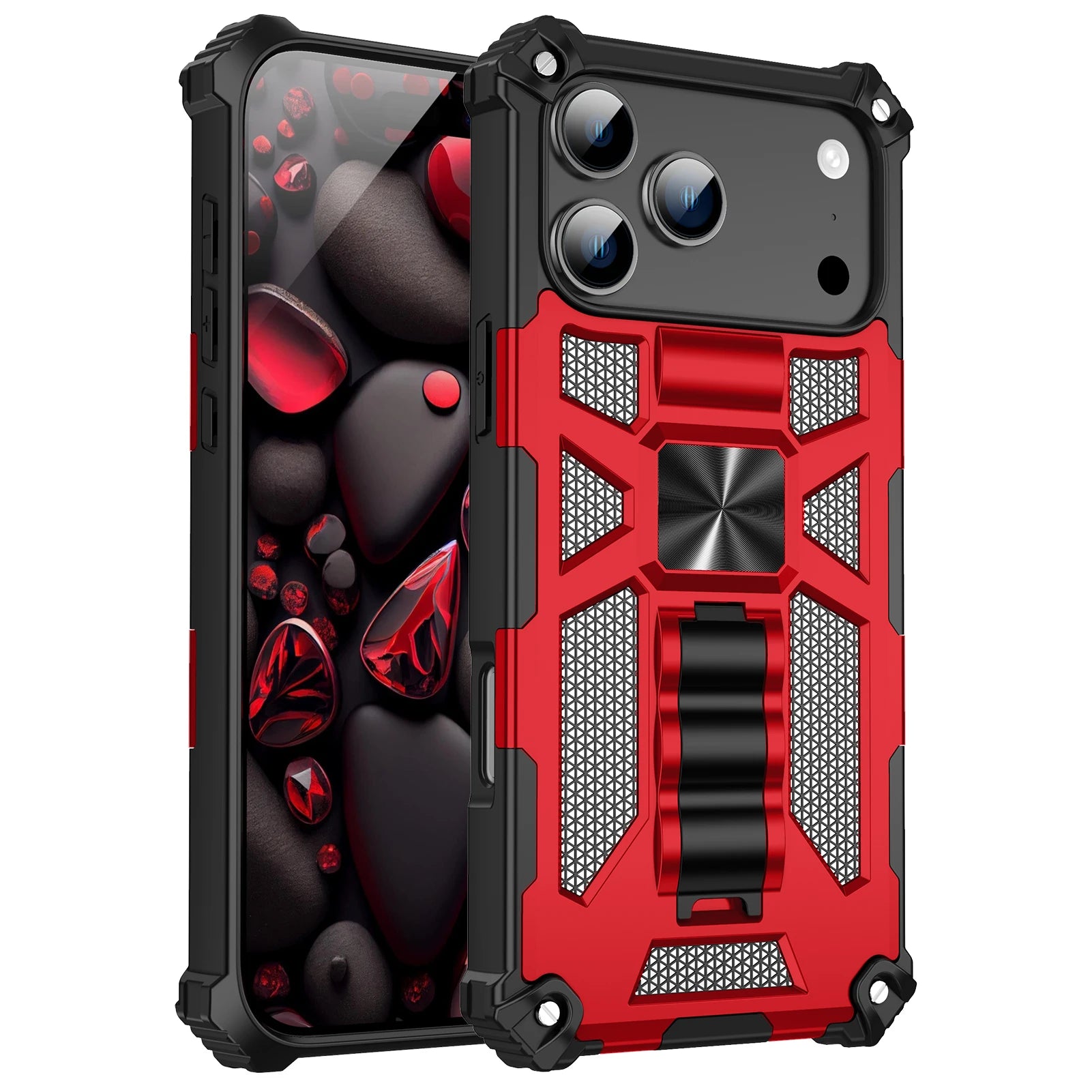 Shockproof Military Camouflage TPU Magnetic Armor Case for iPhone 17 Series
