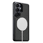 Premium Carbon Fiber Style Magnetic Leather Case for Samsung Galaxy S26 Ultra