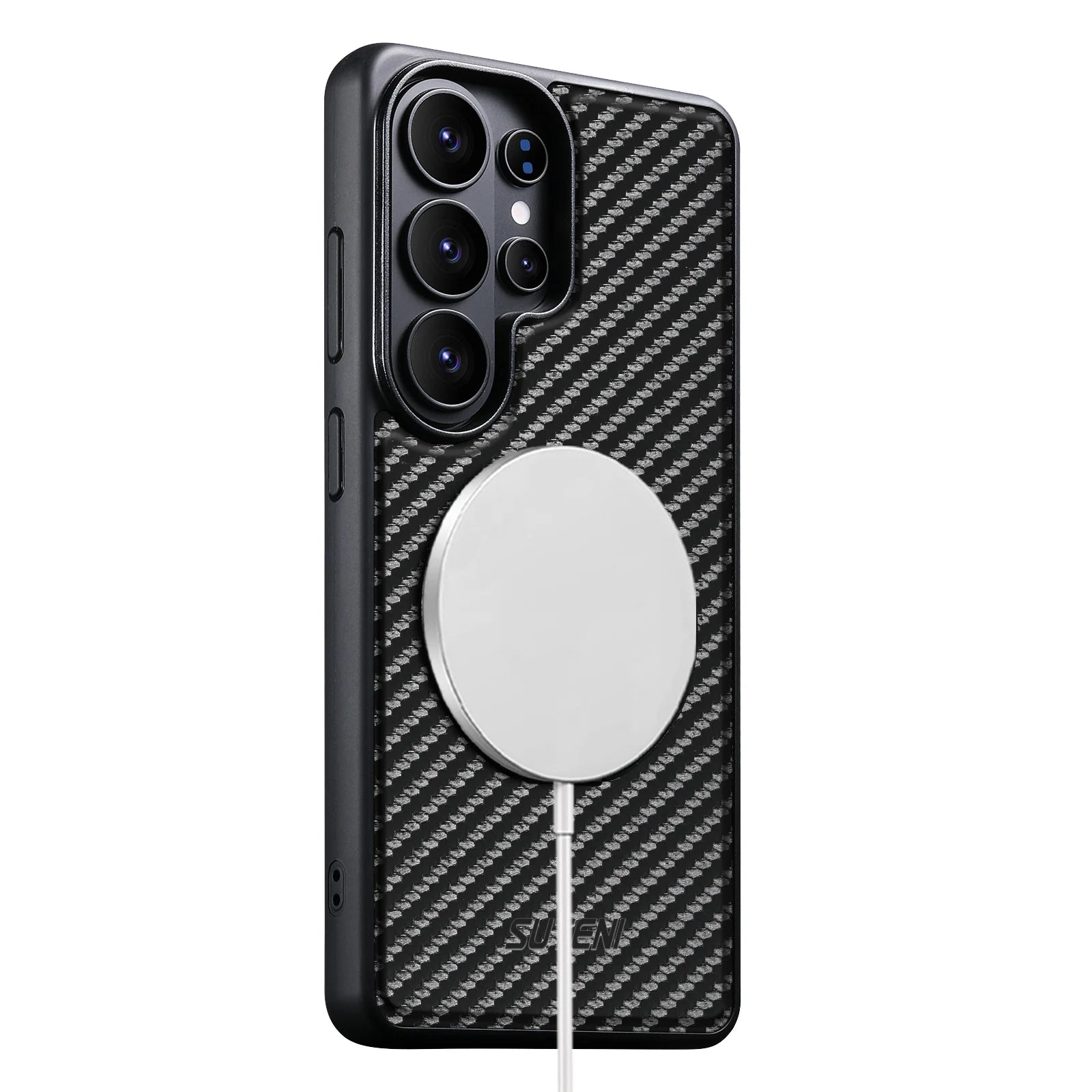 Premium Carbon Fiber Style Magnetic Leather Case for Samsung Galaxy S26 Ultra