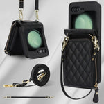 Crossbody Leather Wallet Case with Zipper & Card Holder for Samsung Galaxy Z Flip 6