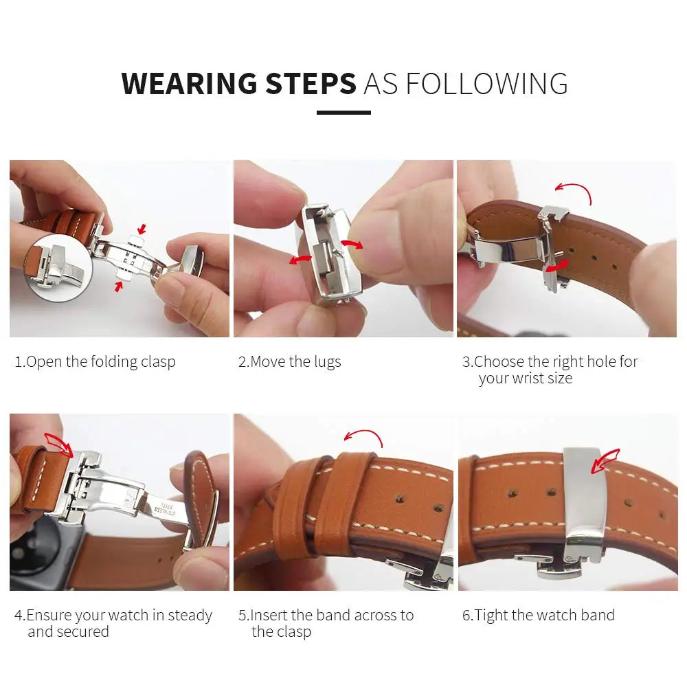 Luxury Leather Strap with Metal Buckle for Samsung Galaxy Watch 8 & Galaxy Watch 8 Classic