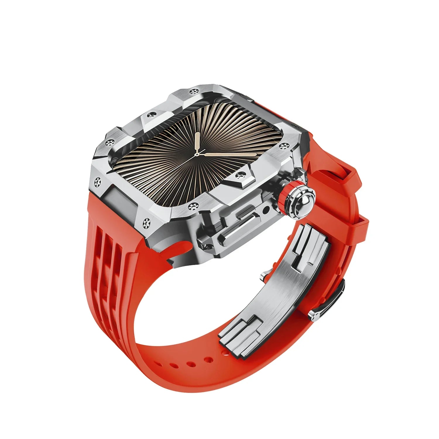 Luxury Stainless Steel Case & Silicone Strap Modification Kit for Apple Watch Series 10 (46mm)