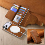 2-in-1 Detachable MagSafe Leather Wallet Case with Ring for iPhone 17 Series