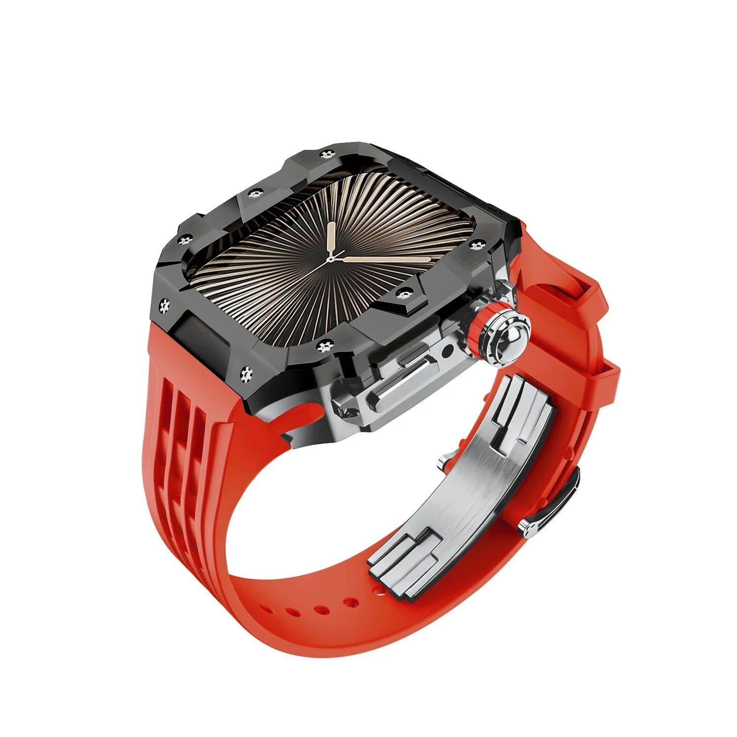 Luxury Stainless Steel Case & Silicone Strap Modification Kit for Apple Watch Series 10 (46mm)