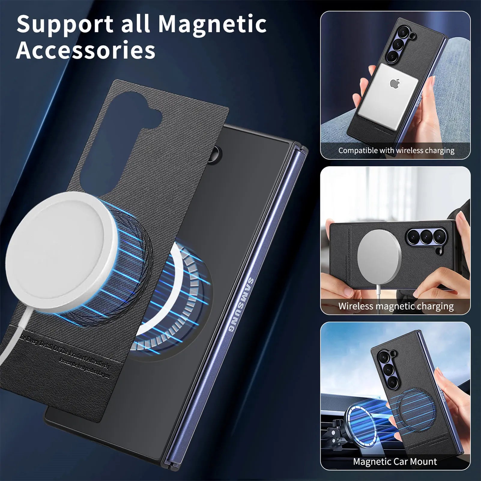 Premium Magnetic Leather Case for Samsung Galaxy Z Fold 6