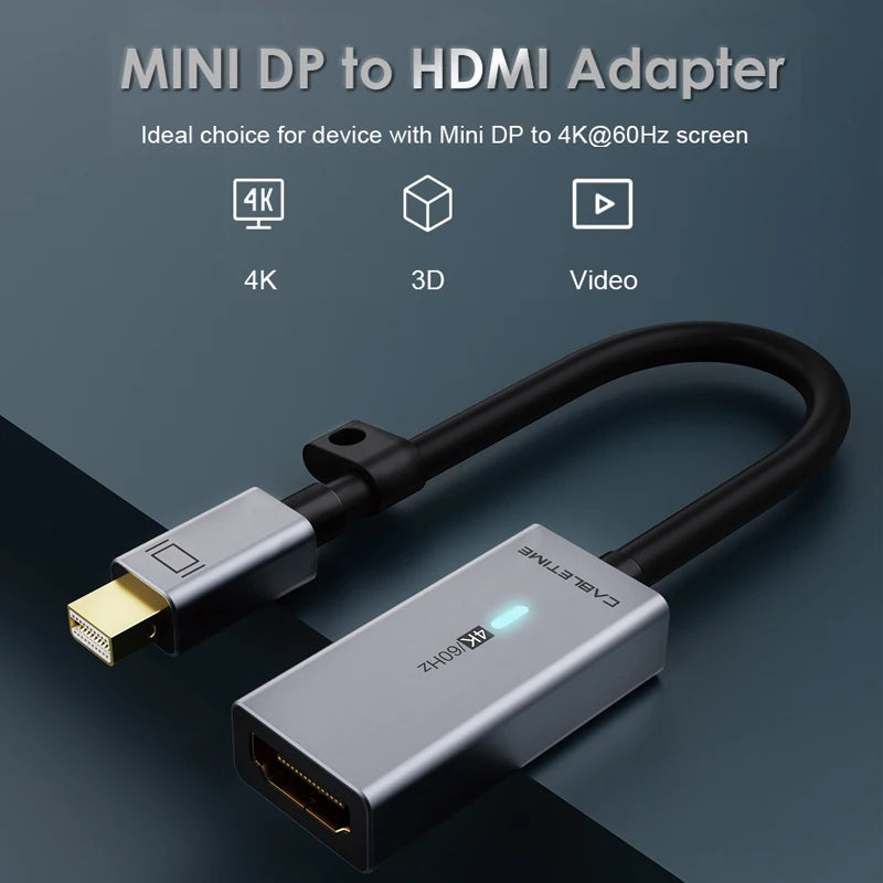 CABLETIME Mini DisplayPort to HDMI 4K 60Hz Adapter