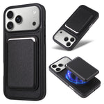 MagSafe Compatible Leather Case with Detachable Card Holder for iPhone 17 Series