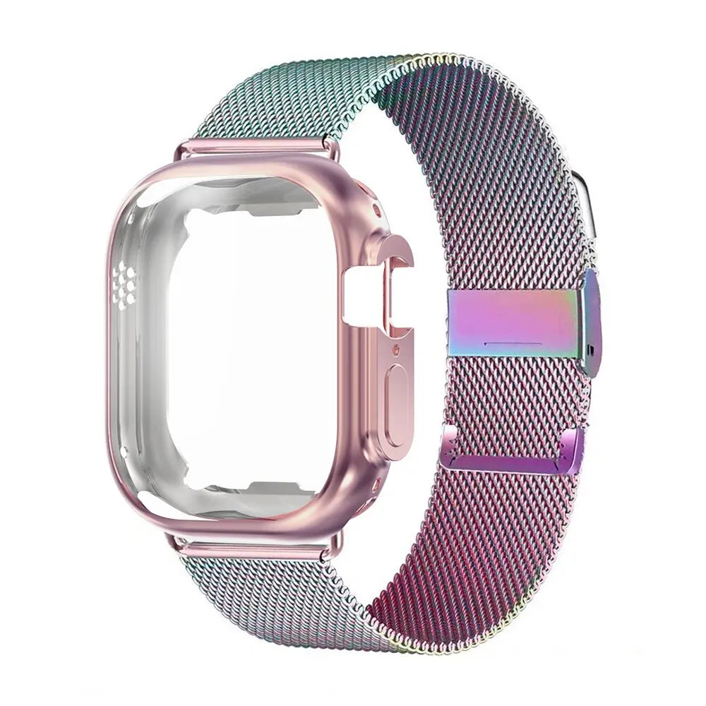 Milanese Loop Band with Protective Case for Apple Watch