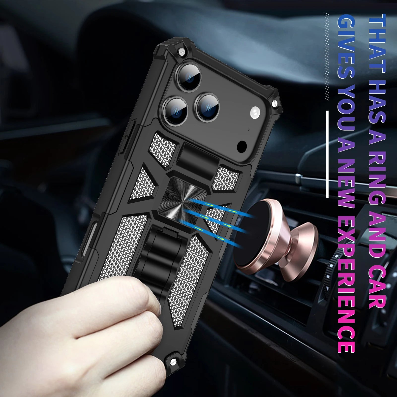 Shockproof Military Camouflage TPU Magnetic Armor Case for iPhone 17 Series