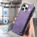 Leather Kickstand Wrist Strap Case for iPhone 16 Series