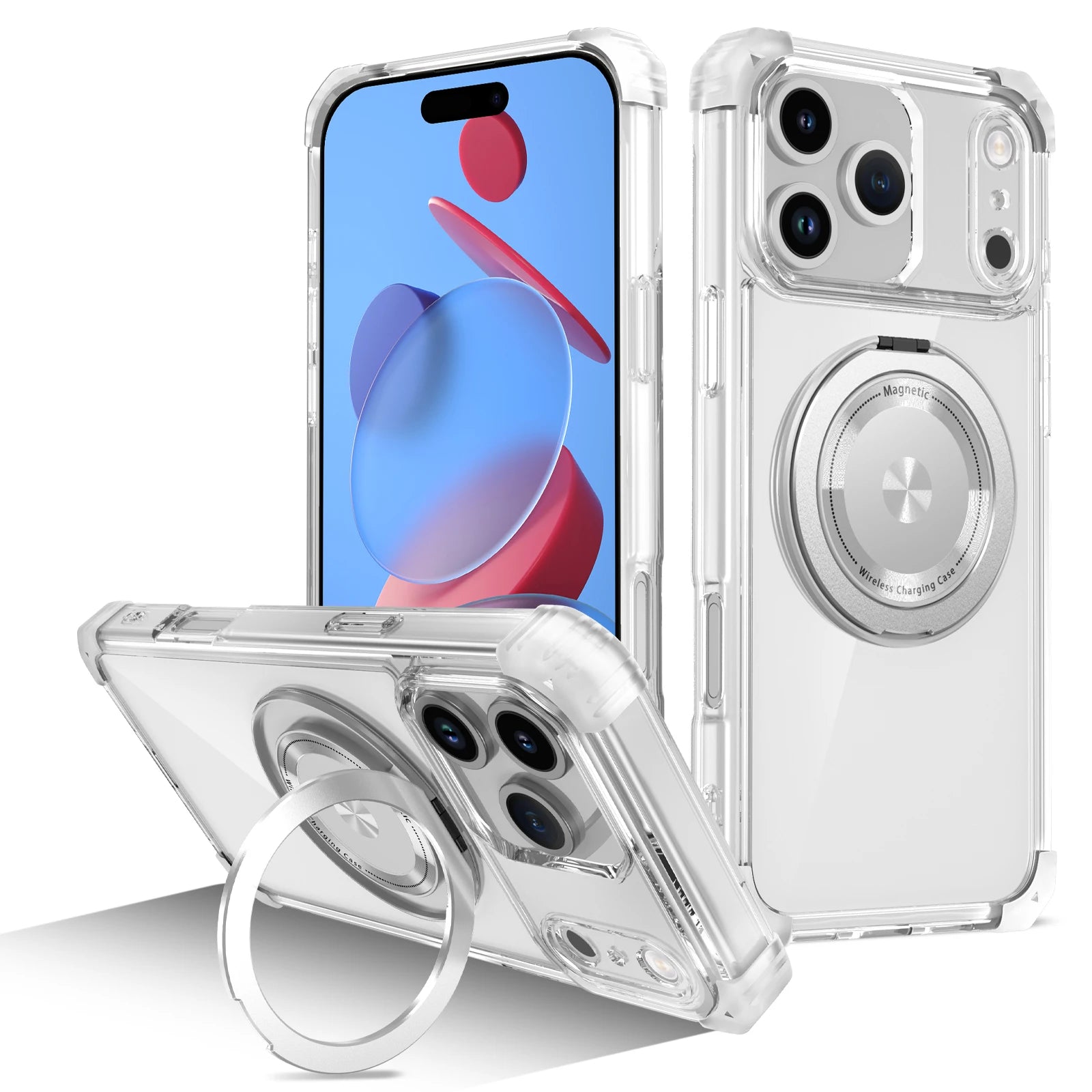 Shockproof Armor MagSafe Case with 360° Rotating Bracket for iPhone 17 Series