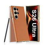 Luxury Matte Leather Case for Samsung Galaxy S26 Ultra