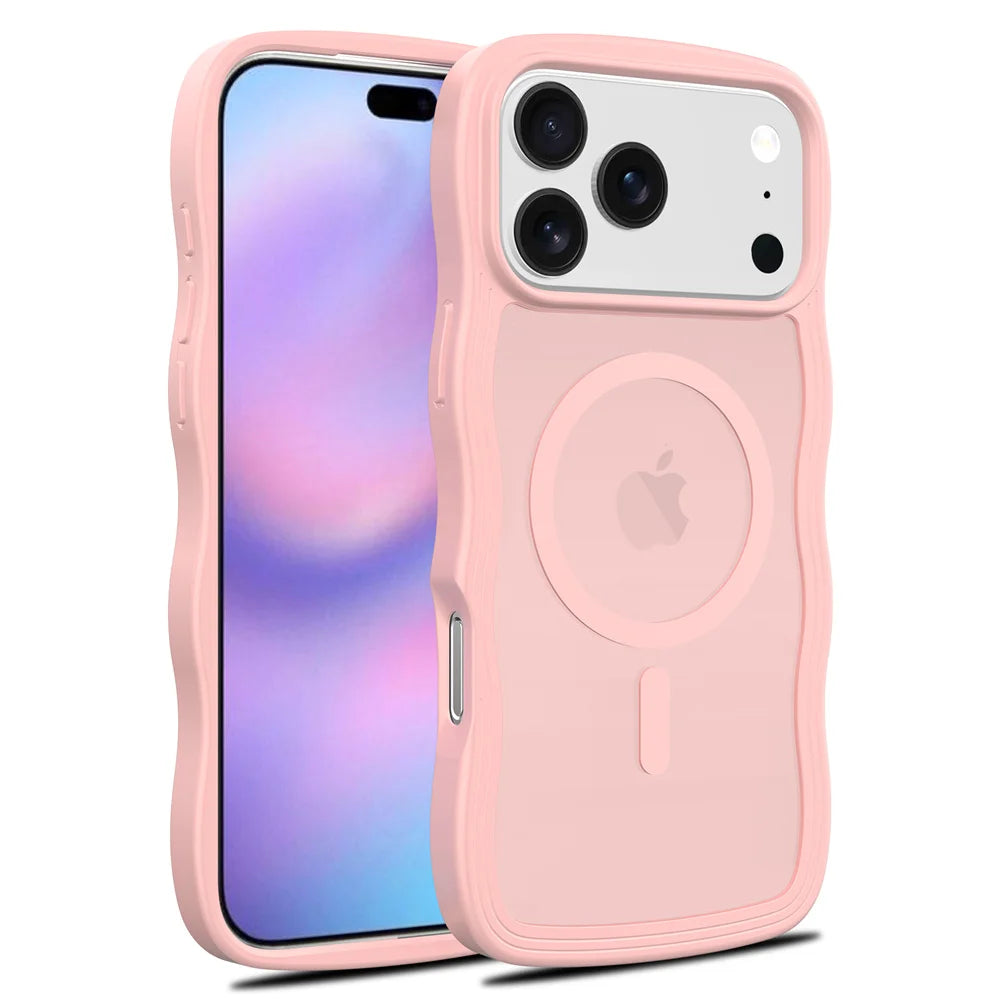 Stylish Curly Wave Matte MagSafe Case for iPhone 17 Series