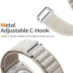 Breathable Nylon Weave Watch Band with Metal C-Hook Closure for Samsung Galaxy Watch Ultra 2