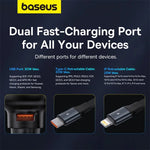 Baseus 60W PD Car Charger with Retractable Cable