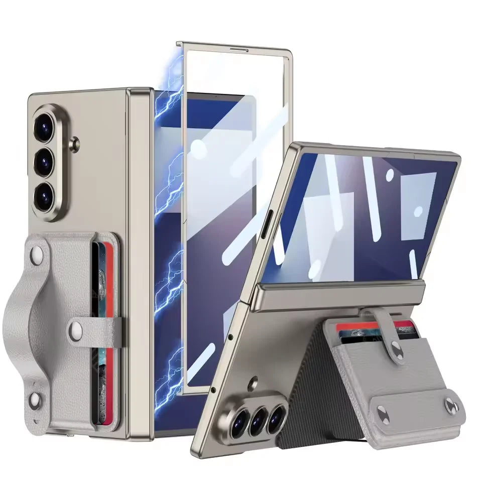 Samsung Galaxy Z Fold 7 Magnetic Case with Wristband & Card Holder