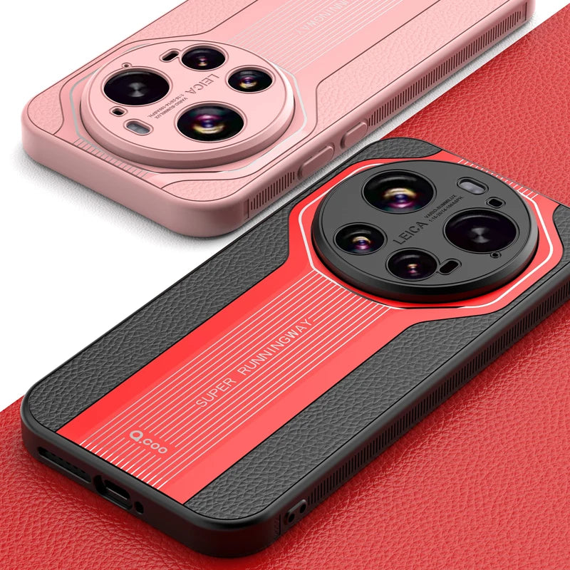 Glossy Litchi Leather Camera Protection Case for Xiaomi 17 Ultra