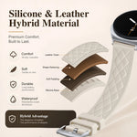 Silicone-Leather Hybrid Quilted Watch Strap for Samsung Galaxy Watch 9