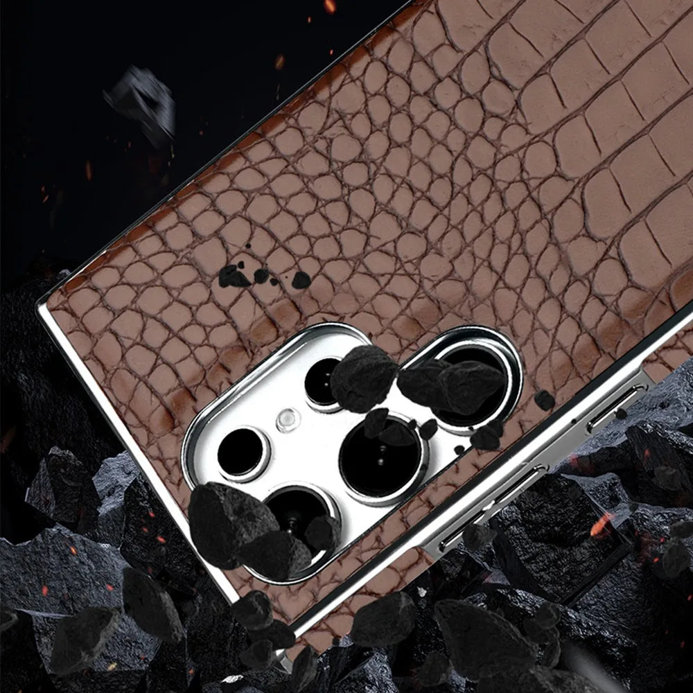 High-Quality Leather Electroplate Case for Samsung Galaxy S24 Series
