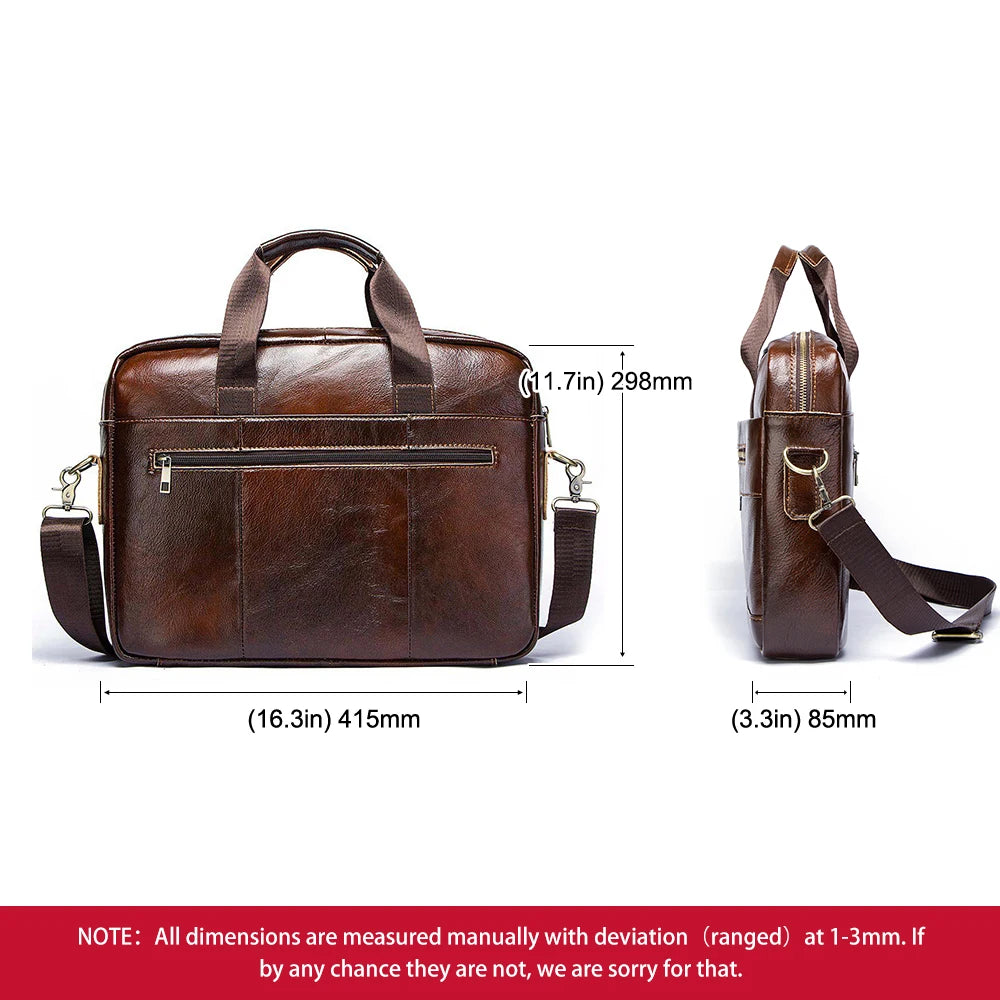 Premium Leather Laptop Briefcase