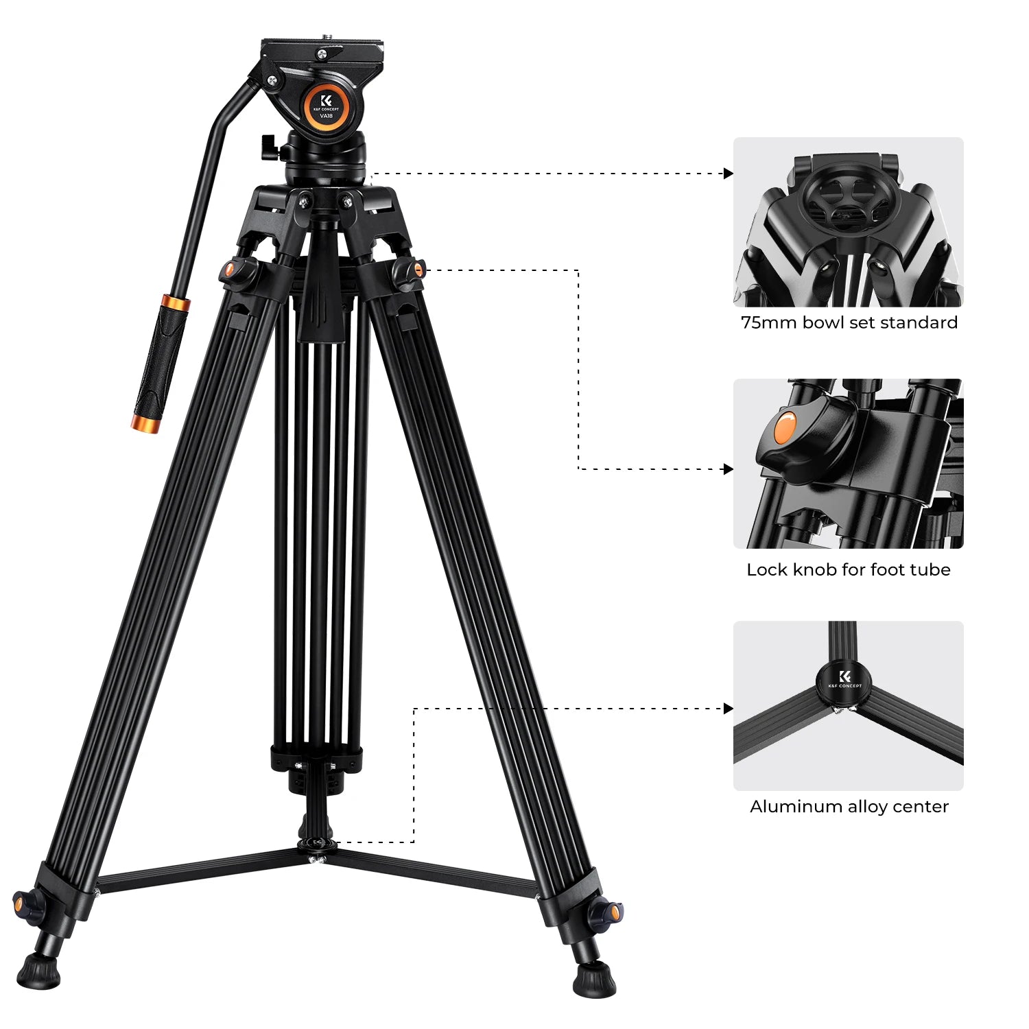 K&F CONCEPT 72-inch Heavy Duty Aluminum Tripod