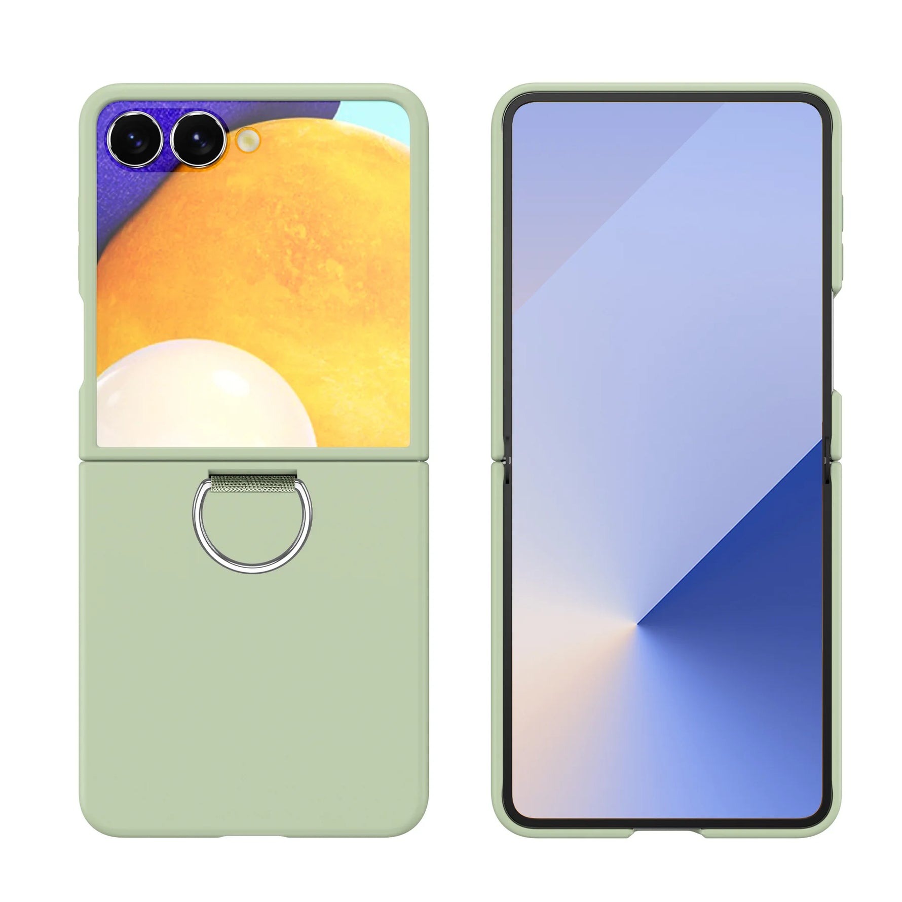 Elegant Matte PC Phone Case with Ring Holder for Samsung Galaxy Z Flip 7