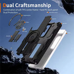 Shockproof Armor MagSafe Case with Invisible Fold Stand for Samsung Galaxy S25 Edge