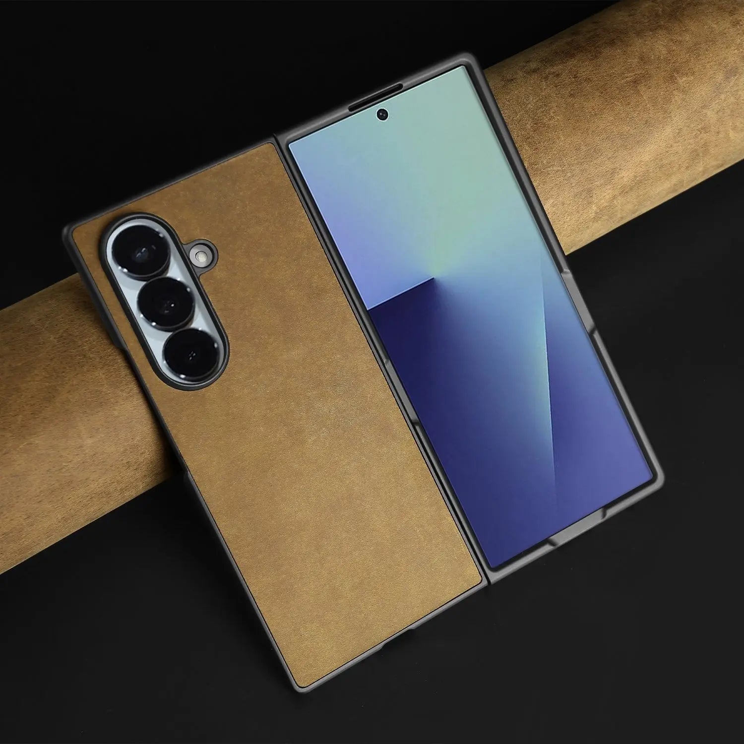 Retro Crazy Horse Genuine Leather Case for Samsung Galaxy Z Fold 7