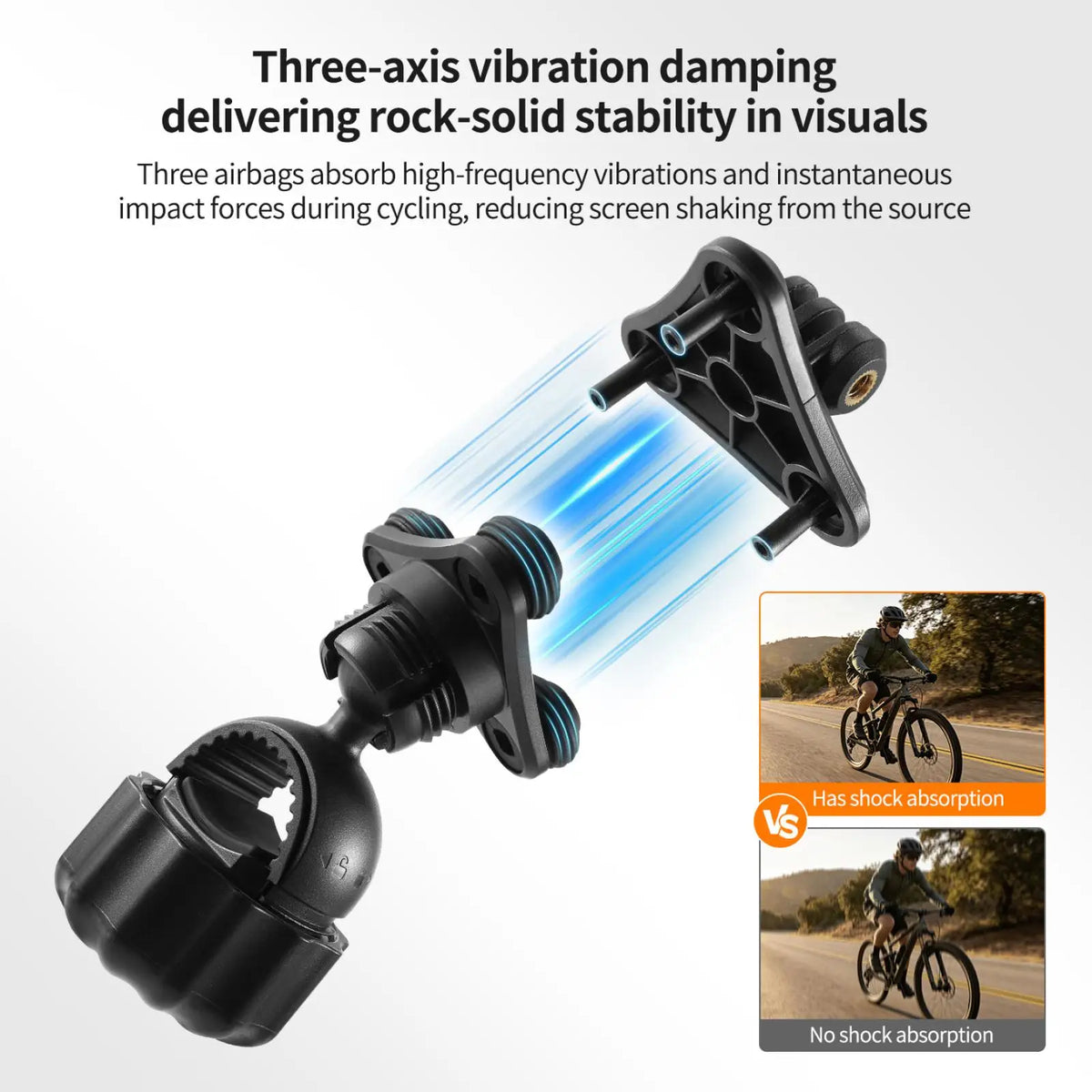 Three-Axis Vibration Damping Bike Handlebar Mount