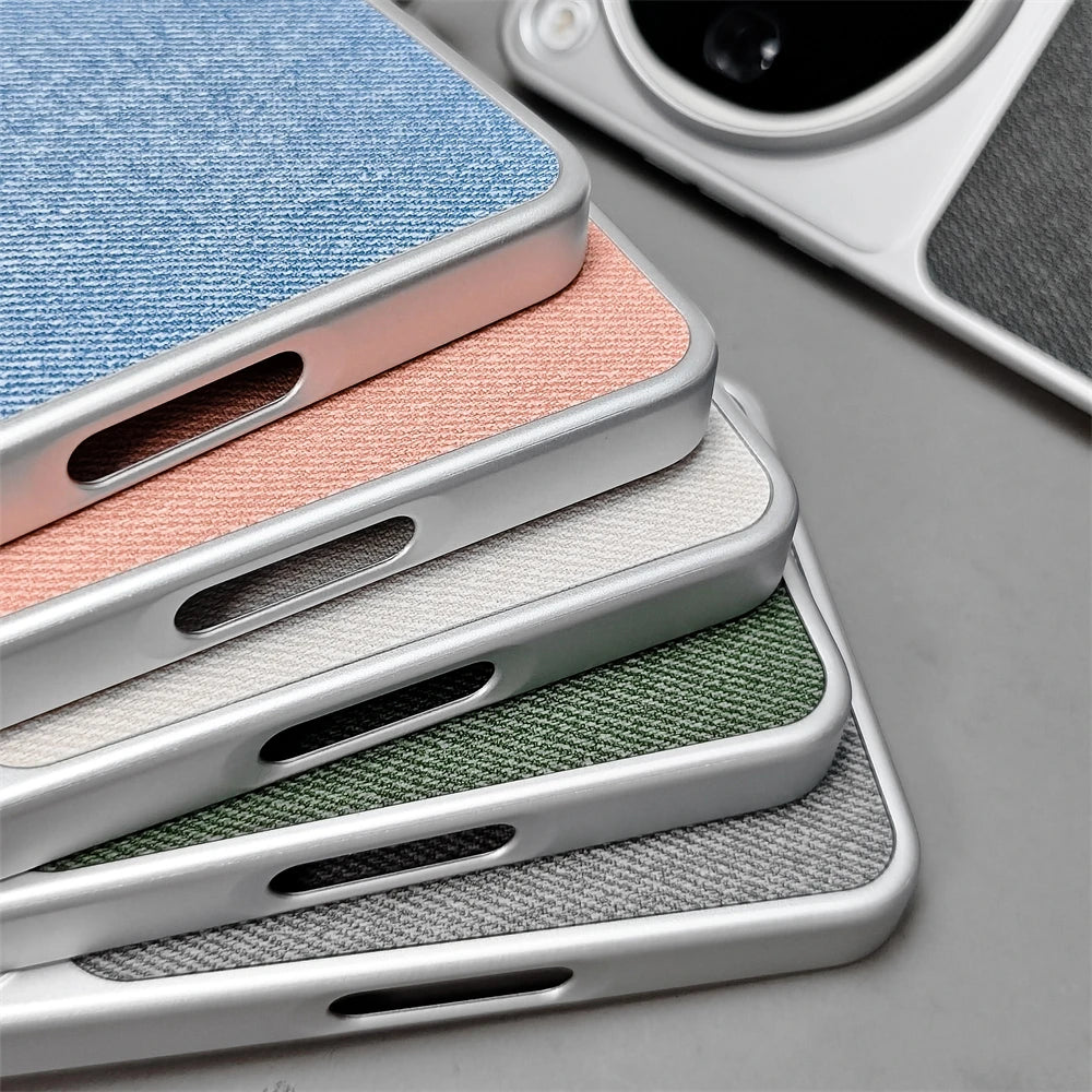 Slim Linen Fiber Wireless Charging Case with Aluminum Frame for OPPO Find X9s Pro