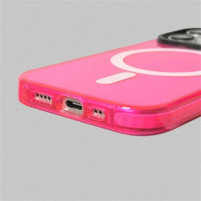 Neon Color Clear Bumper MagSafe Case for iPhone 16 Series