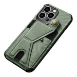 Slim Carbon Fiber Leather Wallet Flip Case with Card Holder for iPhone 14 Series