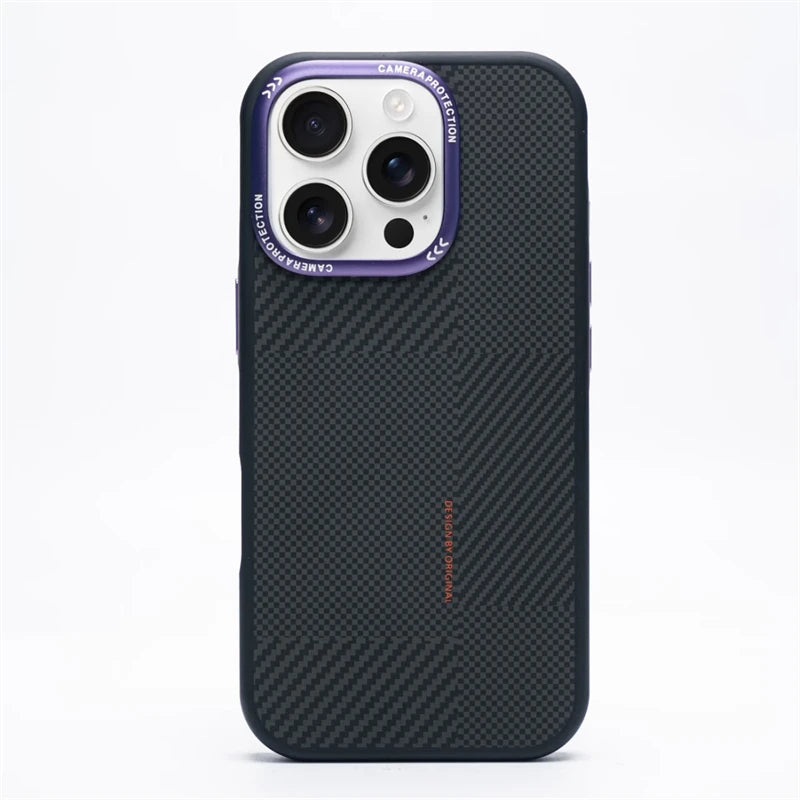Carbon Fiber Matte MagSafe Phone Case for iPhone 15 Series