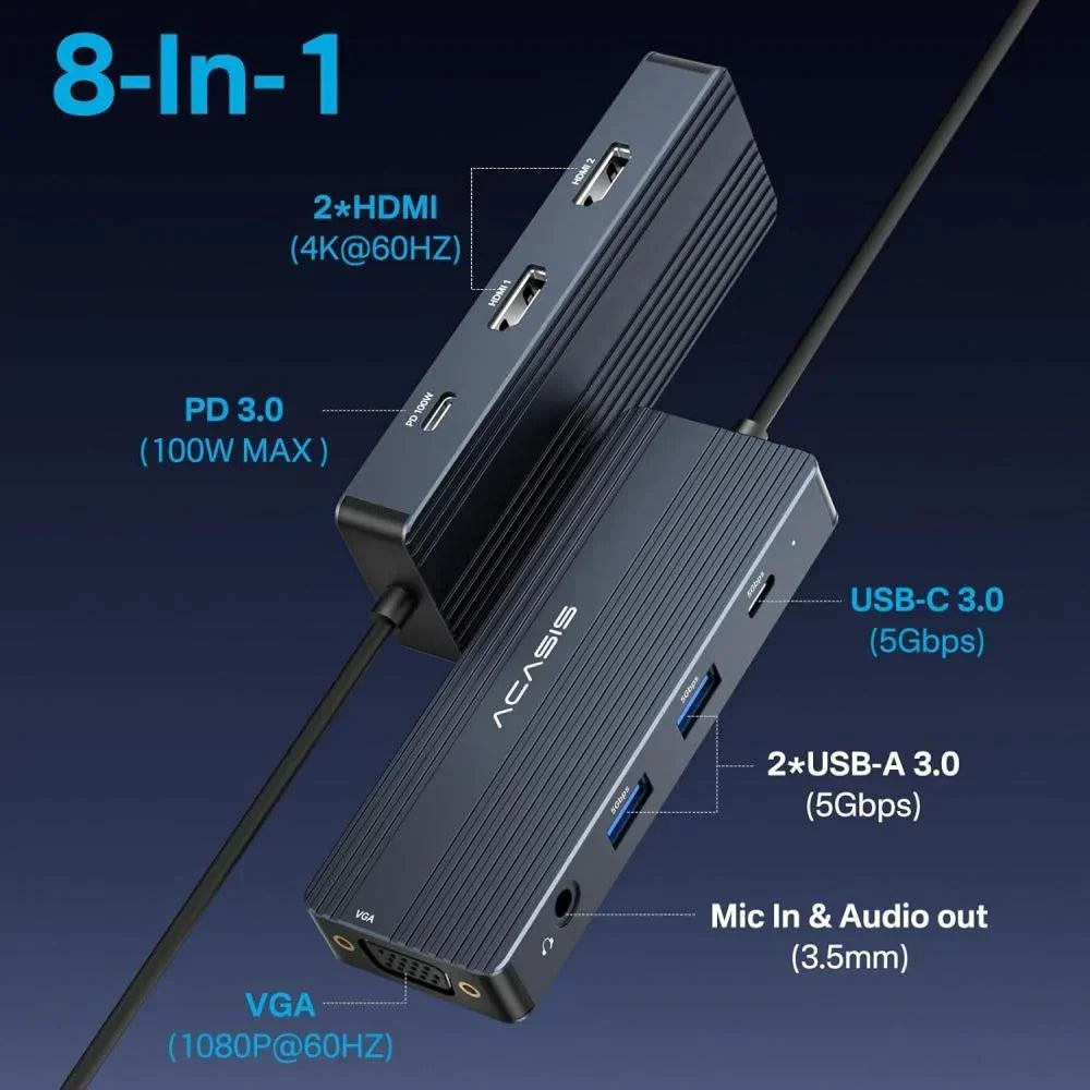 Acasis DS-0801 8-in-1 USB-C Docking Station