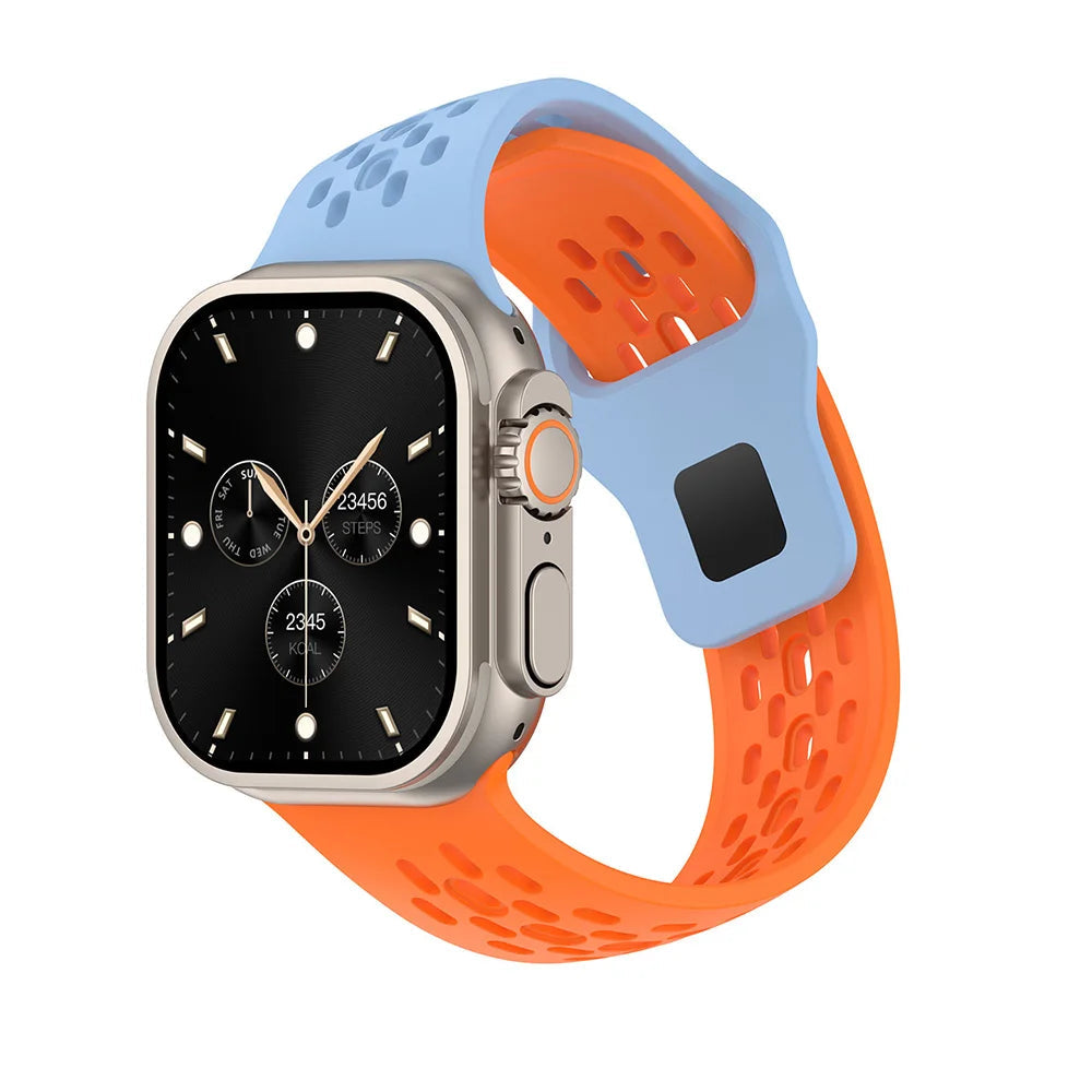 Perforated Silicone Tapered Band with Slot Connector for Apple Watch