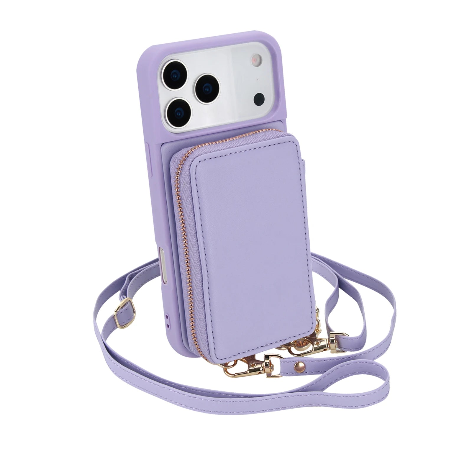 iPhone 17 Series Crossbody Leather Wallet Case