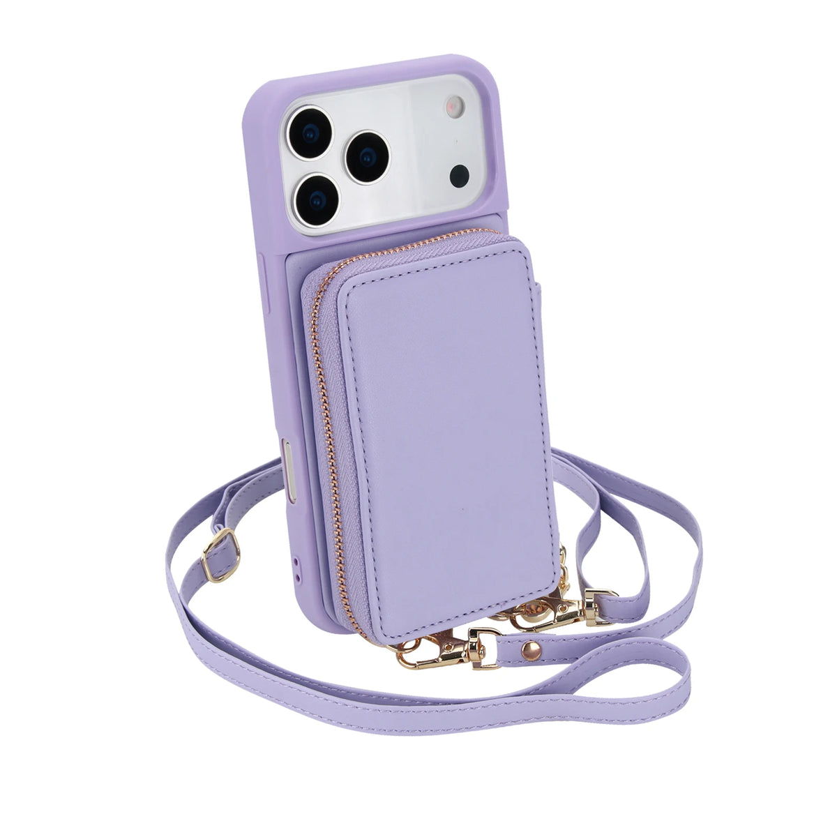 iPhone 17 Series Crossbody Leather Wallet Case