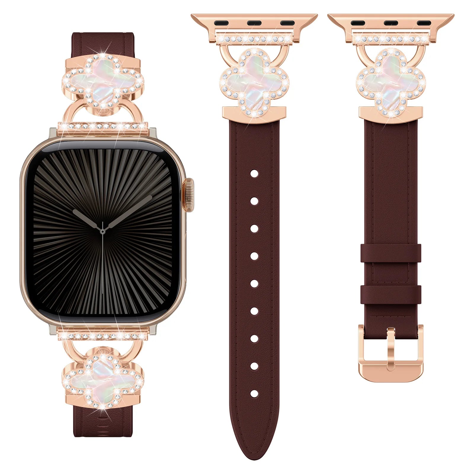 Elegant Leather Bracelet Strap for Apple Watch Series 10