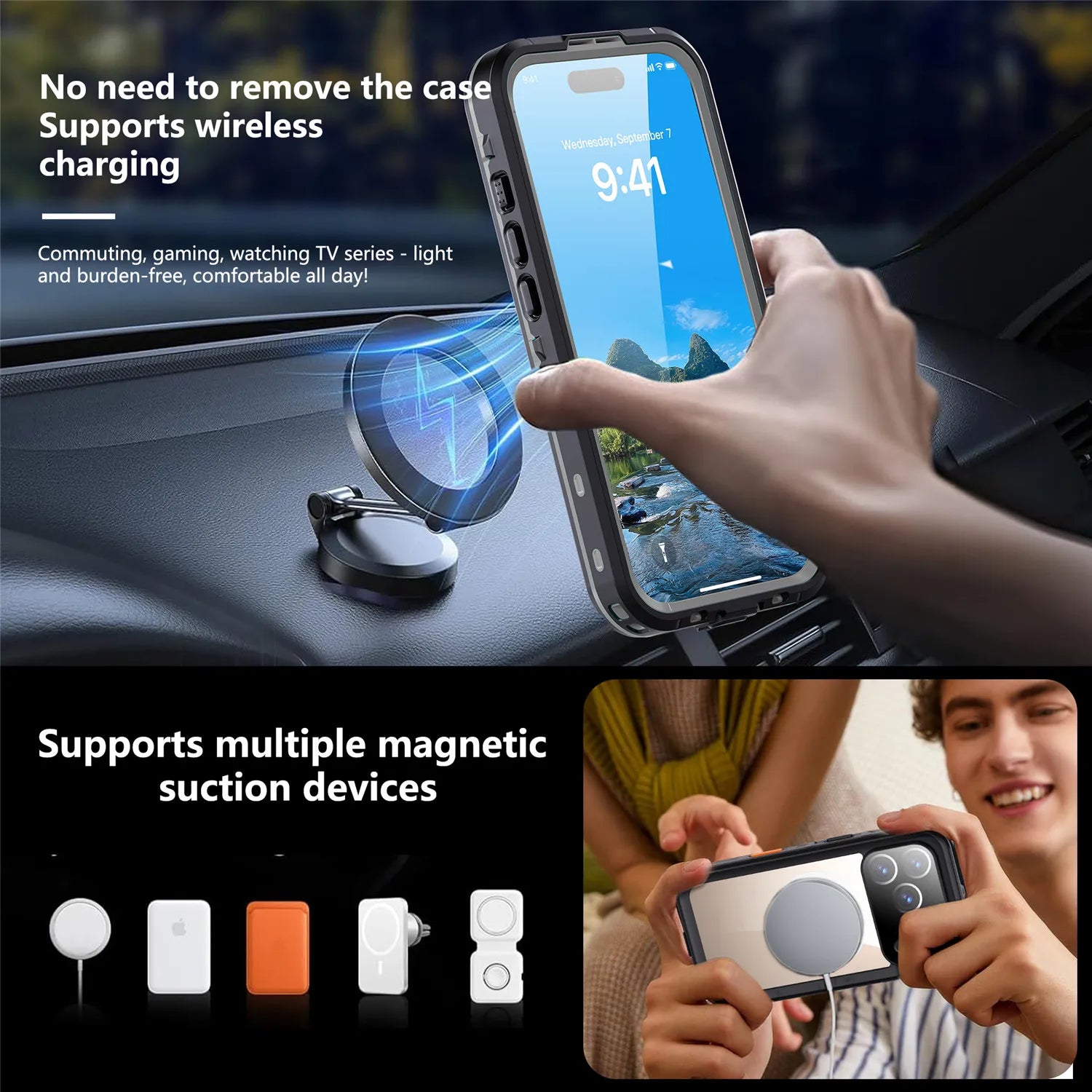 Full-Sealed Diving IP68 Waterproof MagSafe Case for iPhone 17 Series