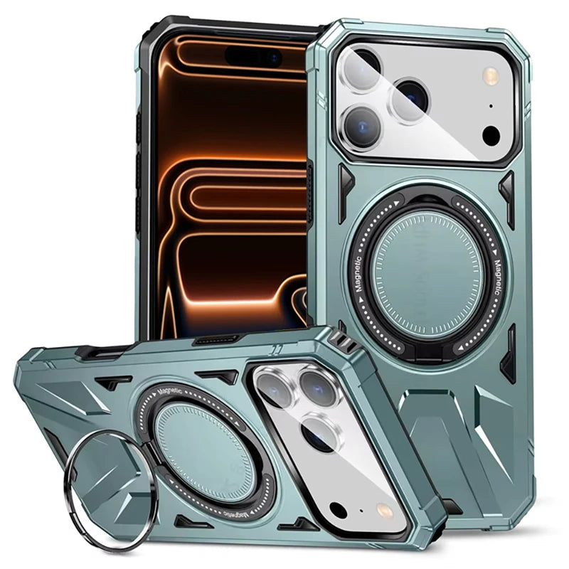 Shockproof MagSafe Case with Built-In Ring Stand for iPhone 17 Series