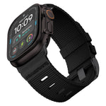 Ribbed Nylon Band with Hook-and-Loop Velcro Closure for Apple Watch