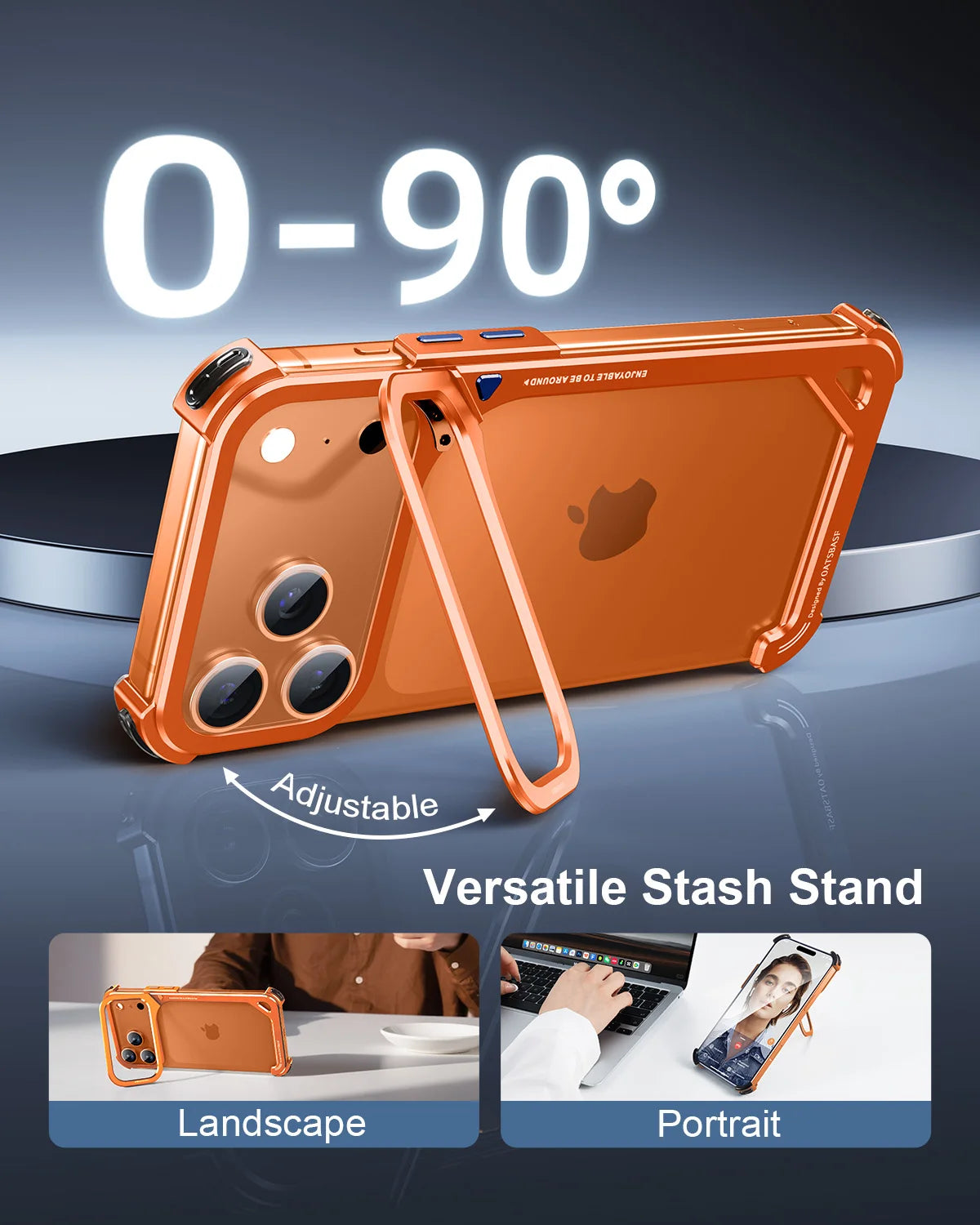 iPhone 17 Series 9-Shaped Minimalist Shockproof Bumper Case with Stand