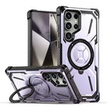 Samsung Galaxy S25 Series Heavy-Duty Hard Shell Magnetic Case with Kickstand