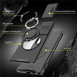 Slide Camera Cover Armor Magnetic Case with Kickstand for Samsung Galaxy S24 Series