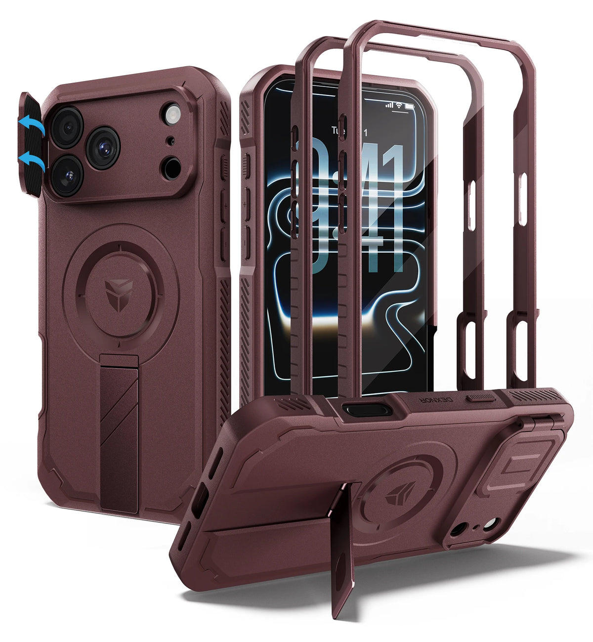 Shockproof Kickstand Case with Raised Camera Protection for iPhone 18 Pro Max