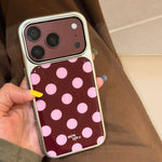 Polka Dot Hard Case with Raised Camera Frame for iPhone 18 Series