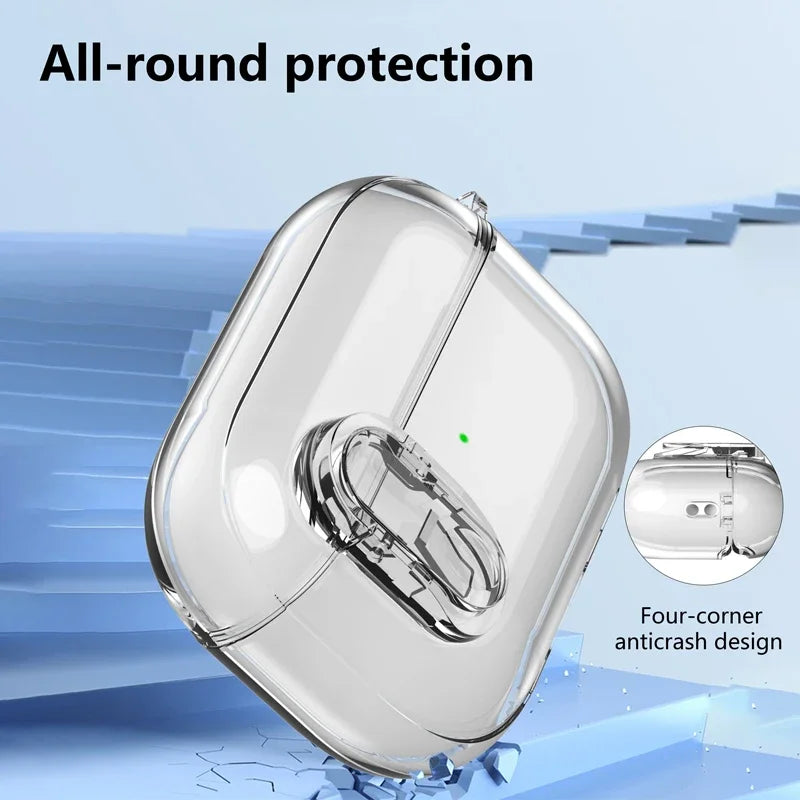 TPU+PC Clear Protective Shell with Keychain for AirPods