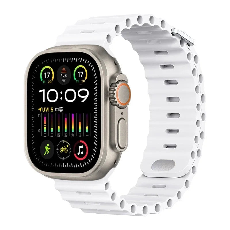Perforated Silicone Band with Water Drainage for Apple Watch